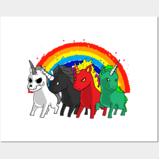 Unicorn Apocalypse Rider Rainbow joke gift Posters and Art